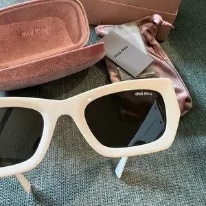 Authentic Miu miu white sunglasses style number SMU 09W Miu Miu MU 09WS 1425S0 Sunglasses - US main image 2